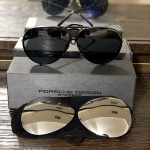 PORSCHE DESIGN 8478 D BLACK FRAME - GREY & SILVER LENSES